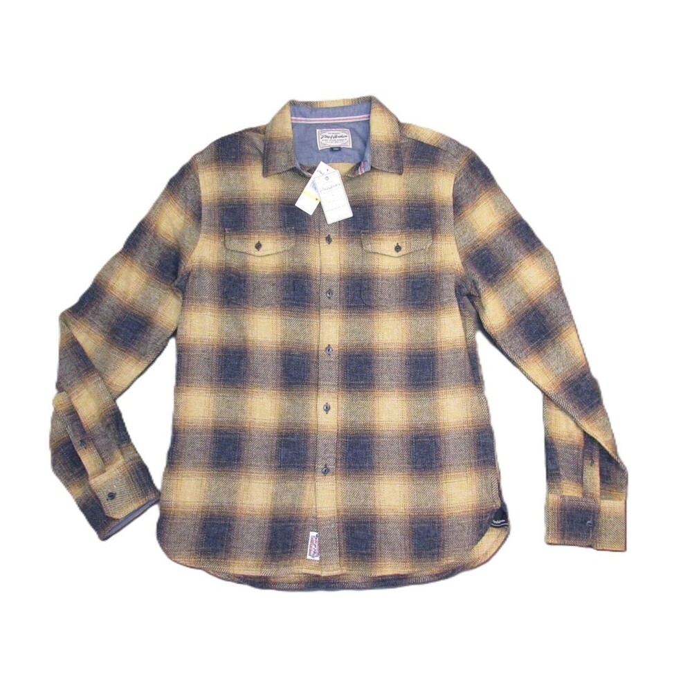 Flag & Anthem Wheatland Flannel Shirt Mens M Casual Button Up Multicolor Cotton